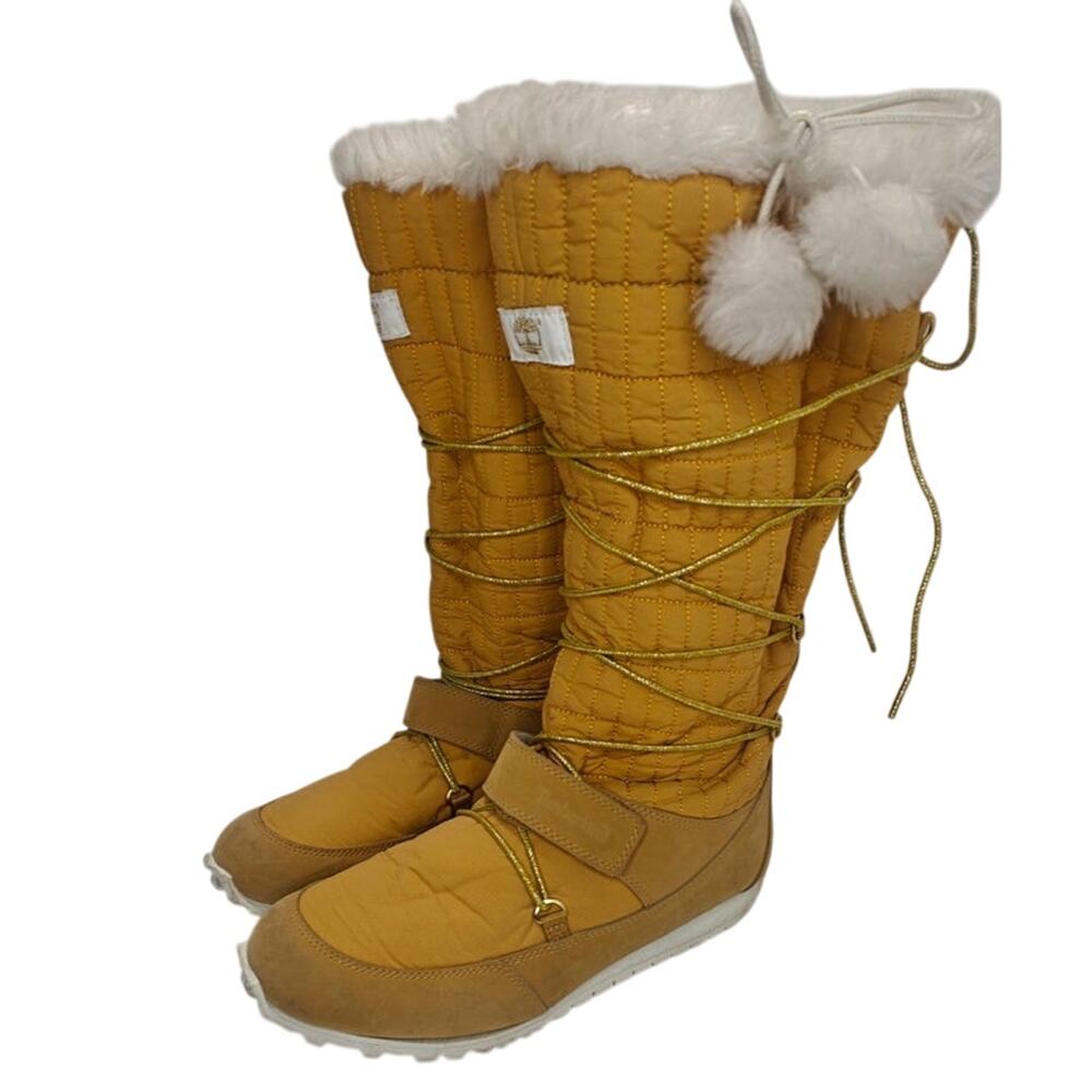 Tan lace up Timberland tall boots sz 7